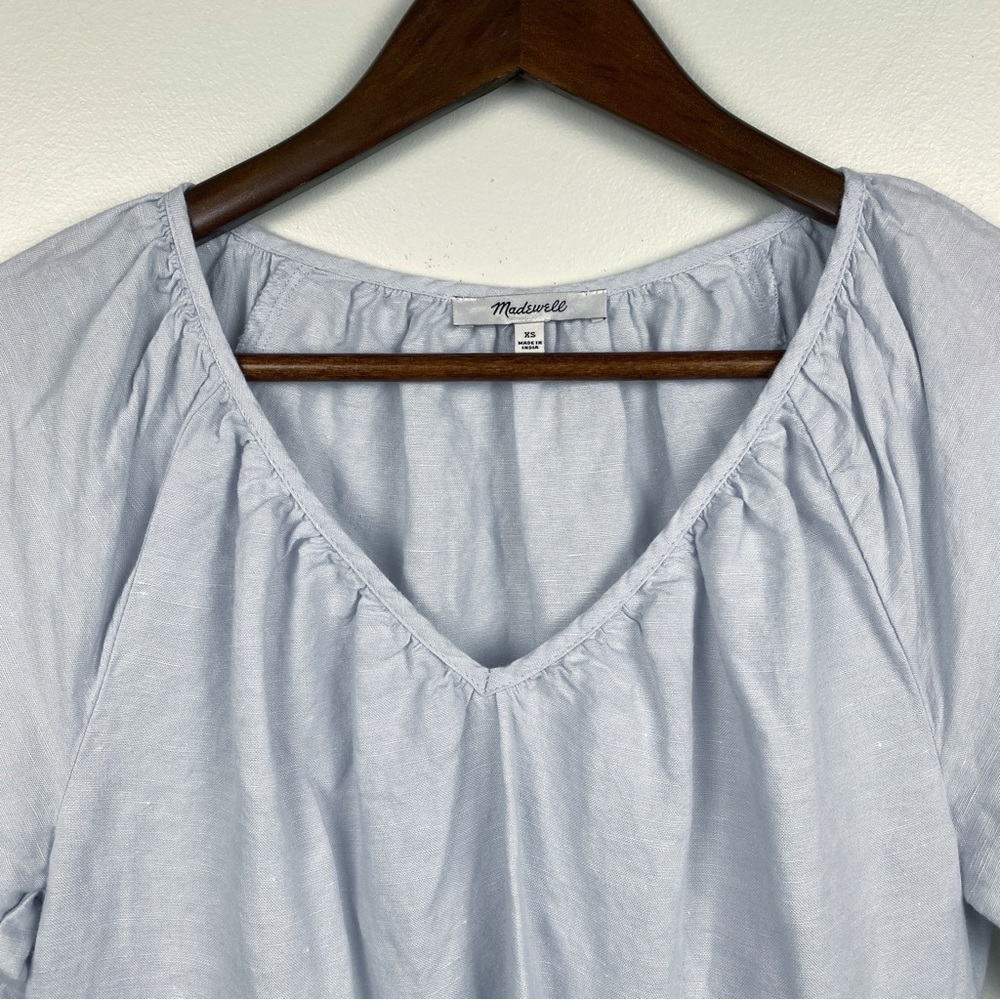 Madewell Lorelei Mini Dress Linen Blue XS - Picture 7 of 9